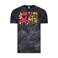 Cloud Black Summer Girls Flamingo Vintage Tee - CowCowDesign