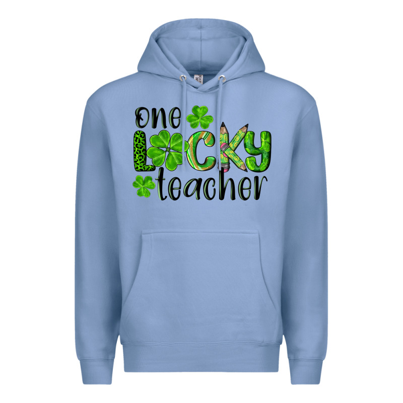 St. Patrick's Day One Lucky Teacher Premium Hoodie by RanaPortraitStore | Teevron
