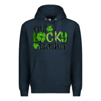 Navy st. patrick's day one lucky teacher Premium Hoodie - RanaPortraitStore
