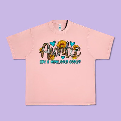 Auntie Like A Mom Only Cooler Urban Heavy Tee Designed By Oliviacreatesart
