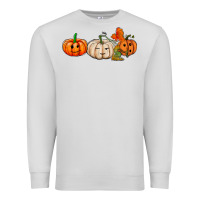 Dove Grey pumpkins face Premium Sweatshirt - AdoDesignShop