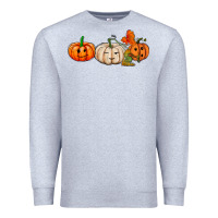 Heather Grey pumpkins face Premium Sweatshirt - AdoDesignShop