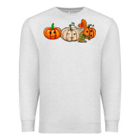 Oatmeal Heather pumpkins face Premium Sweatshirt - AdoDesignShop