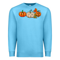Ocean Blue pumpkins face Premium Sweatshirt - AdoDesignShop