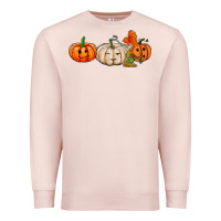 Pale Pink pumpkins face Premium Sweatshirt - AdoDesignShop