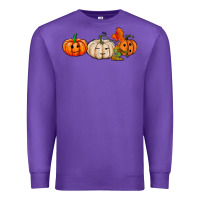 Purple pumpkins face Premium Sweatshirt - AdoDesignShop