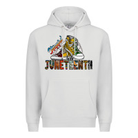 Dove Grey steppin into juneteenth Premium Hoodie - SublimationCraftShop