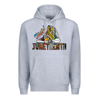 Heather Grey steppin into juneteenth Premium Hoodie - SublimationCraftShop