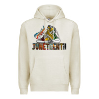 Oatmeal Heather steppin into juneteenth Premium Hoodie - SublimationCraftShop