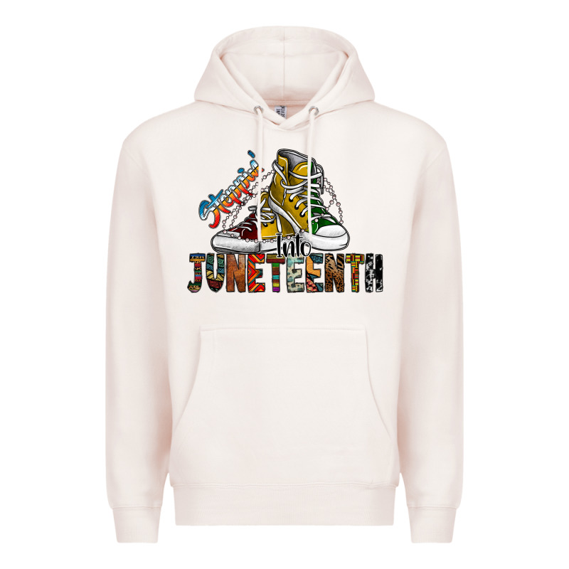 Steppin Into Juneteenth Premium Hoodie by SublimationCraftShop | Teevron