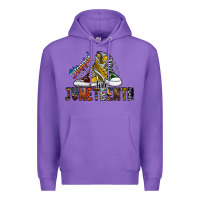 Purple steppin into juneteenth Premium Hoodie - SublimationCraftShop
