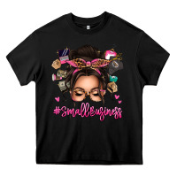 Black Small business messy bun Heavy Core Tee - texasbilliewilder