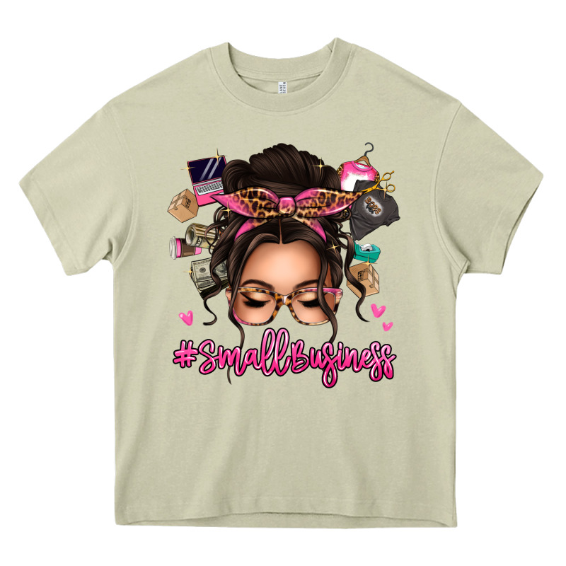 Small Business Messy Bun Heavy Core Tee by texasbilliewilder | Teevron