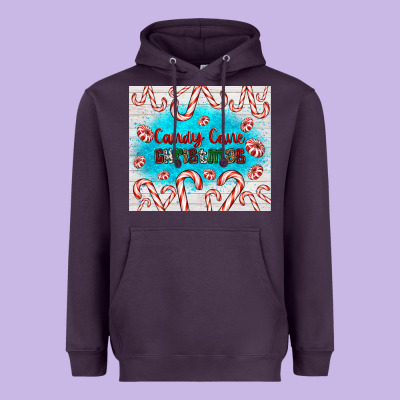 Candy Cane Christmas Heavyweight Hoodie Designed By Adodesignshop