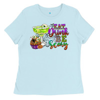 Baby Blue eat drink and be scary Ladies Tee - CowGirlArtShop