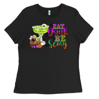 Black eat drink and be scary Ladies Tee - CowGirlArtShop