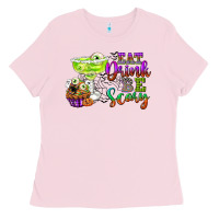Bubblegum Pink eat drink and be scary Ladies Tee - CowGirlArtShop