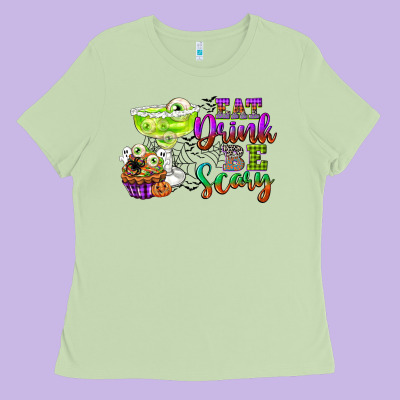 Eat Drink And Be Scary Ladies Tee Designed By Cowgirlartshop