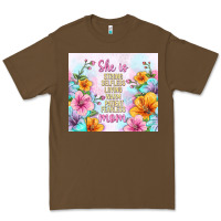 Cacao she is mom with flowers Premium Tee - TumblerDesignByShophia