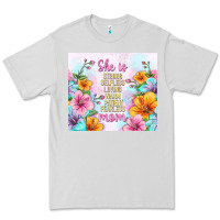 Dove Grey she is mom with flowers Premium Tee - TumblerDesignByShophia