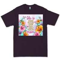 Plum she is mom with flowers Premium Tee - TumblerDesignByShophia