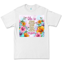 White she is mom with flowers Premium Tee - TumblerDesignByShophia
