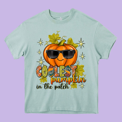 Coolest Pumpkin In The Patch Heavy Core Tee Designed By Texasbilliewilder