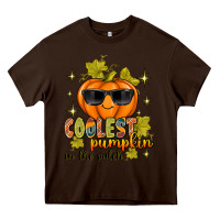 Chocolate Brown Coolest Pumpkin In The Patch Heavy Core Tee - texasbilliewilder