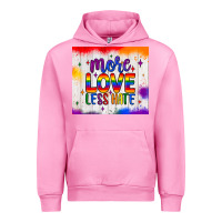 Fuchsia Pink more love less hate tumbler Urban Hoodie - JahusDesignShop
