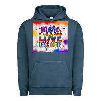 Pigment Midnight Navy more love less hate tumbler Urban Hoodie - JahusDesignShop