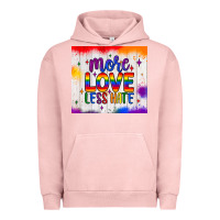 Pigment Salmon more love less hate tumbler Urban Hoodie - JahusDesignShop