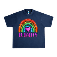 Navy equality rainbow Urban Heavy Tee - OliviaCreatesArt