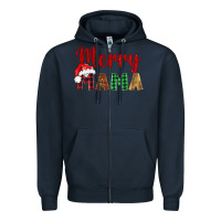 Navy merry mama Zipper Hoodie - BarkalooDesign