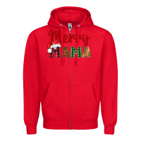 Red merry mama Zipper Hoodie - BarkalooDesign