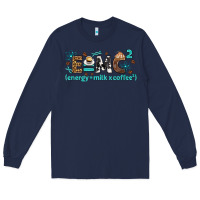 Navy e=mc2 energy milk coffee bbs Long Sleeve Tee - BundleAndBundleShop