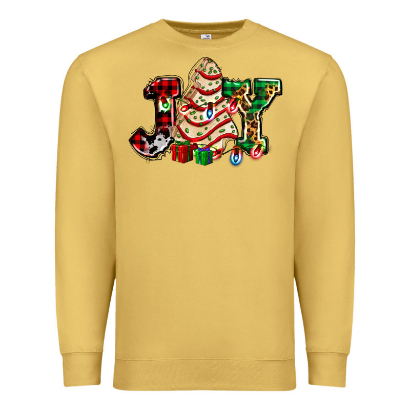 Joy With Christmas Tree Cake Ado Premium Sweatshirt by AdoDesignShop | Teevron