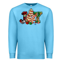 Ocean Blue joy with christmas tree cake ado Premium Sweatshirt - AdoDesignShop