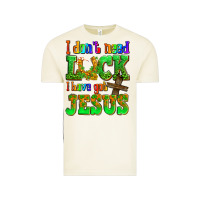 Vintage Arctic St. Patrick's I dont need luck i have got Jesus Vintage Tee - OliviaCreatesArt