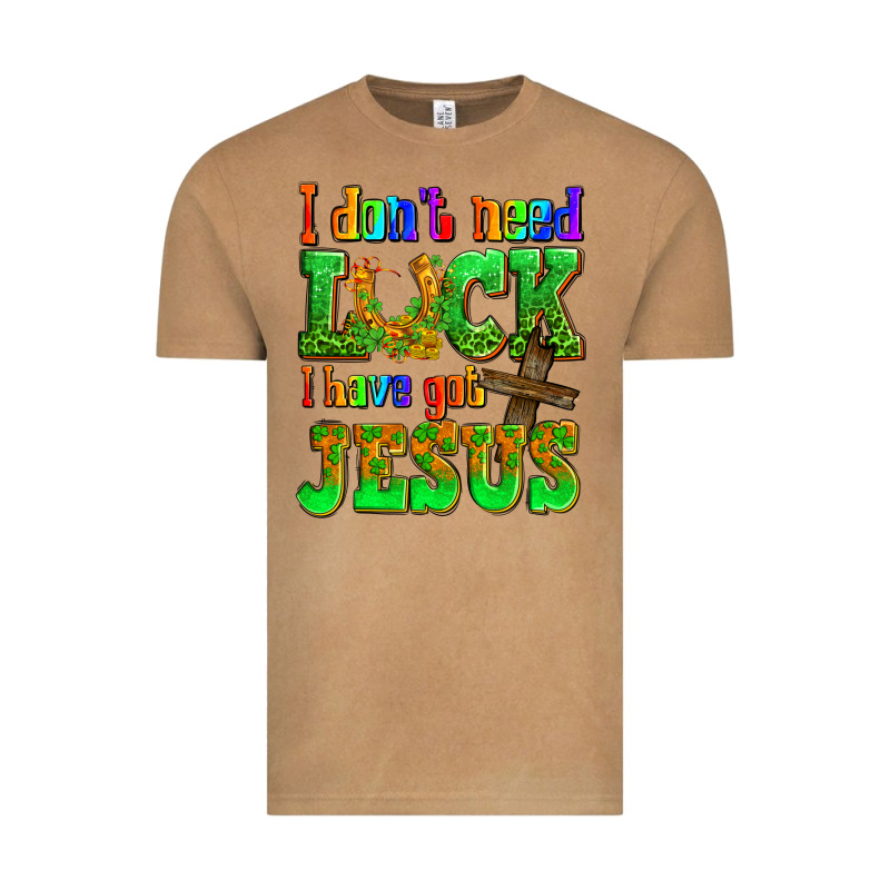 St. Patrick's I Dont Need Luck I Have Got Jesus Vintage Tee by OliviaCreatesArt | Teevron