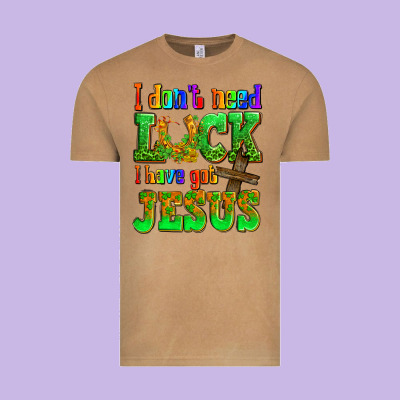 St. Patrick's I Dont Need Luck I Have Got Jesus Vintage Tee Designed By Oliviacreatesart