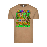 Vintage Coffee St. Patrick's I dont need luck i have got Jesus Vintage Tee - OliviaCreatesArt