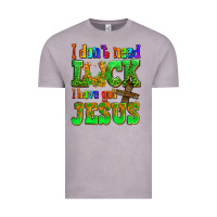 Vintage Zinc St. Patrick's I dont need luck i have got Jesus Vintage Tee - OliviaCreatesArt