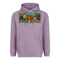 Lavender hanukkah with candlestick Heavyweight Hoodie - AdoDesignShop