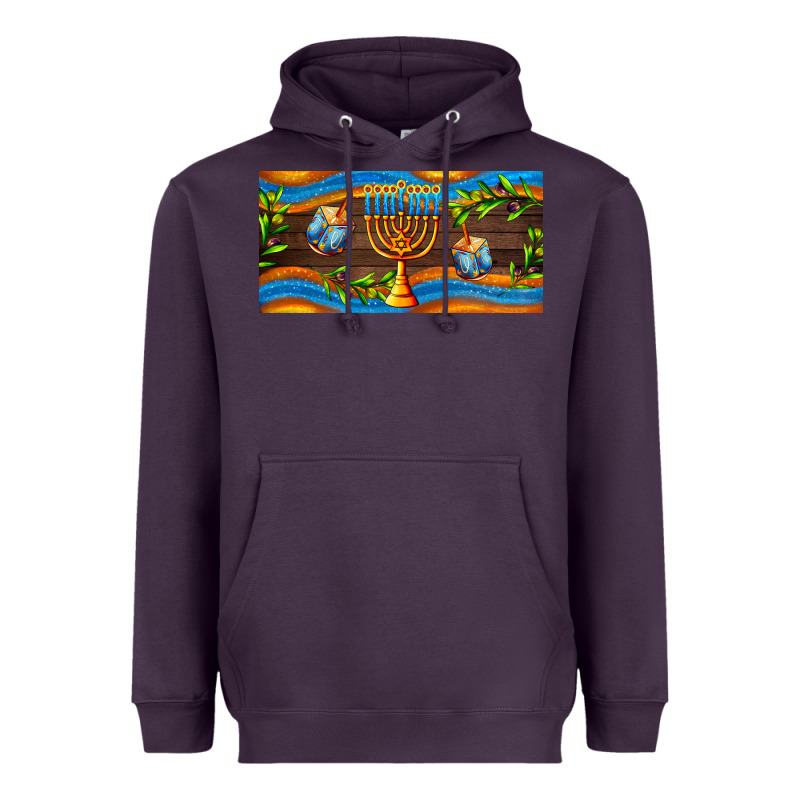 Hanukkah With Candlestick Heavyweight Hoodie by AdoDesignShop | Teevron