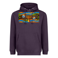 Plum hanukkah with candlestick Heavyweight Hoodie - AdoDesignShop