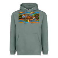 Sage hanukkah with candlestick Heavyweight Hoodie - AdoDesignShop