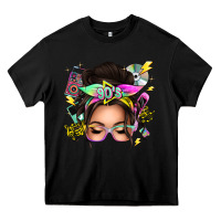 Black 90s messy bun Heavy Core Tee - texasbilliewilder