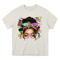 Cream 90s messy bun Heavy Core Tee - texasbilliewilder