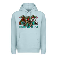 Blue Mist Christmas With Tribe Premium Hoodie - CowhideDigitalArt