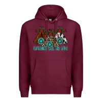 Burgundy Christmas With Tribe Premium Hoodie - CowhideDigitalArt
